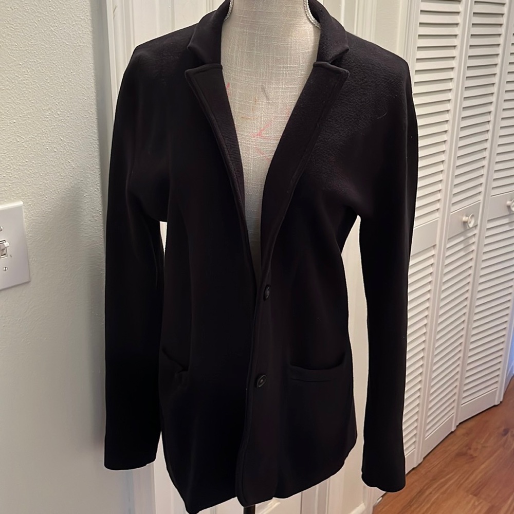 J Crew black structured woven jacket